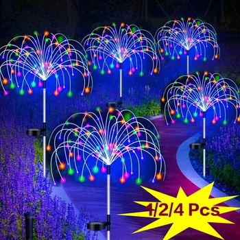 1/2/4/6Pcs Solare cu LED-foc de Artificii lampioane în aer liber rezistent la apa Grădină, Curte Gazon Decor Cale de Basm a Peisajului Lampă Solară