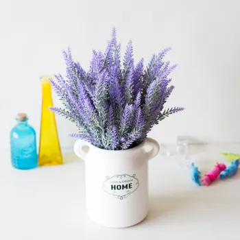 1 Pachet de Lavanda Plastic Flori Artificiale Romantic Provence Nunta Decorative Vaza pentru Decor Acasă Cereale Crăciun Fals Plante