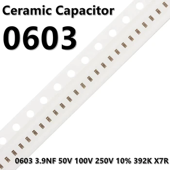 (100buc) 0603 de 3,9 NF 50V 100V 250V 10% 392K X7R 1608 SMD Condensatoare Ceramice