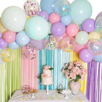 106pcs macarone balon arc colorate, confetti balon cu pompa de cauciuc lanț petrecerea de ziua decor