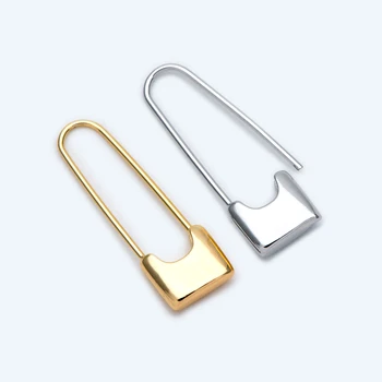 10buc Minimalist Aur/ Argint Lacat de Blocare de Siguranță Pin Geometrice Delicate Cercei, Pentru a Face Bijuterii Diy Accesorii (GB-1781)