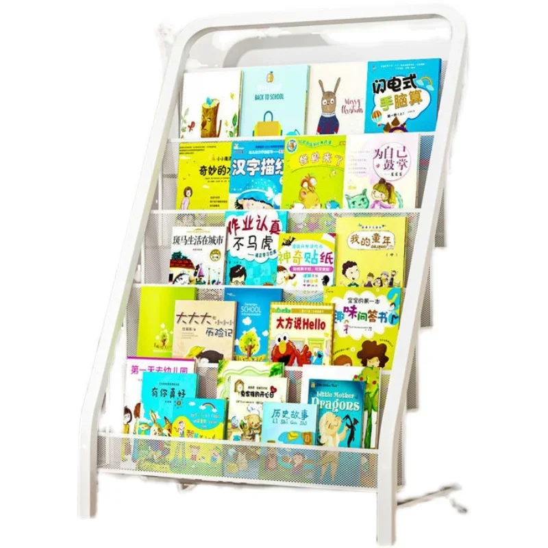 Copii Biblioteca de Desene animate Solid de Fier Podea Bibliotecă Simplu Raft Carte cu poze Mobilier de Depozitare Pentru Acasa, raft pentru copii . ' - ' . 4