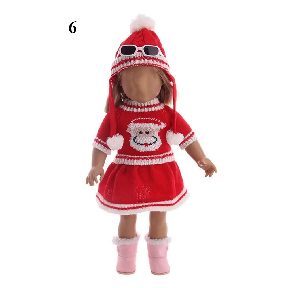 6 Stiluri de BRICOLAJ Fata de Darul lui Păpușă Jucărie de Crăciun Haine Fusta Pantaloni Pălărie Eșarfă Tricotate Pulover, Mănuși Costum de Haine Papusa . ' - ' . 3