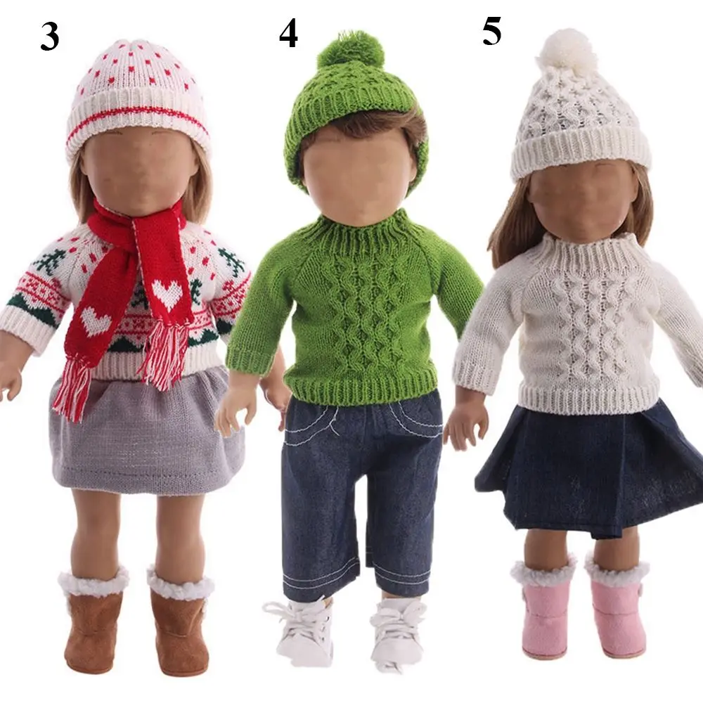6 Stiluri de BRICOLAJ Fata de Darul lui Păpușă Jucărie de Crăciun Haine Fusta Pantaloni Pălărie Eșarfă Tricotate Pulover, Mănuși Costum de Haine Papusa . ' - ' . 5