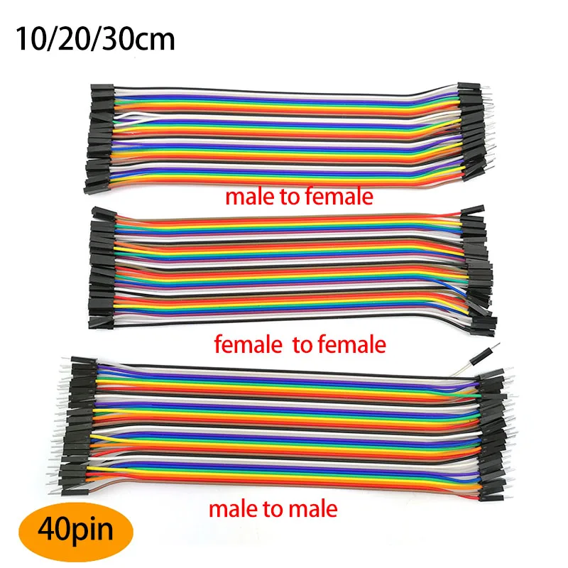 10 cm 20 CM 30 CM 40 pin dupont Jumper Linie de sârmă Masculin Masculin Feminin Masculin Feminin Fuzibil eclectic Cablu cablu pentru DIY . ' - ' . 0