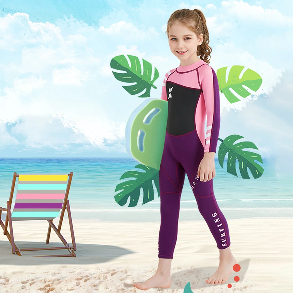 Copilul de Scafandru-O Bucata costum de Baie Neopren Protecție la Soare pentru Surfing, Scufundări, Înot, plimbare cu Barca În timpul Iernii . ' - ' . 1