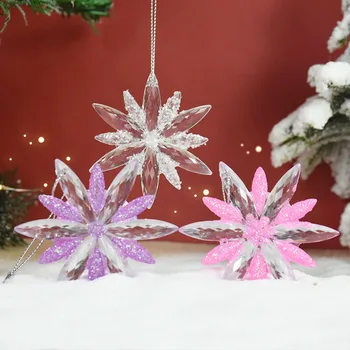 2 buc Ornamente pentru Pomul de Craciun Cristal Acrilic Transparent Pandantiv Fulg de nea Crăciun Agățat Decor de Anul Nou Party de Iarnă de Aprovizionare