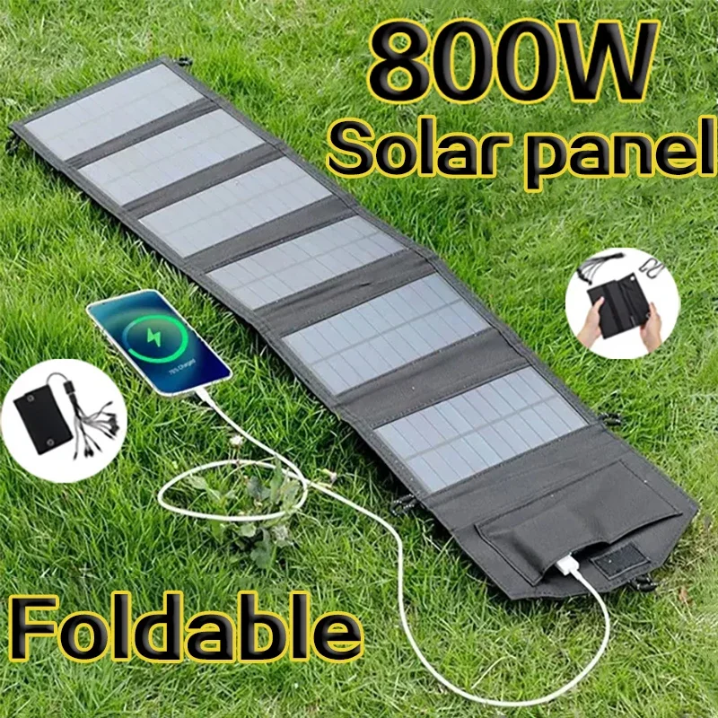 800W 6 ori portabile de siliciu policristalin panou solar încărcător USB 5V DC pliabil panou solar de încărcare telefon mobil putere banca . ' - ' . 0