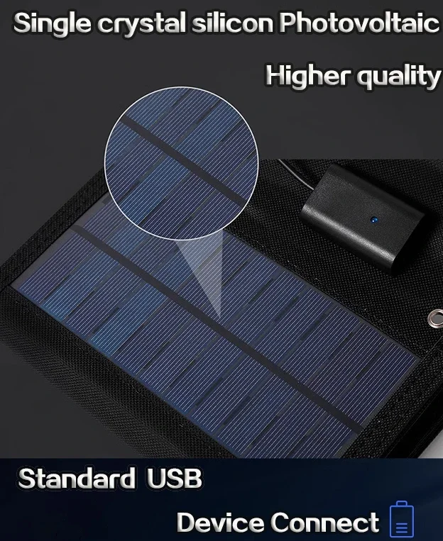 800W 6 ori portabile de siliciu policristalin panou solar încărcător USB 5V DC pliabil panou solar de încărcare telefon mobil putere banca . ' - ' . 2