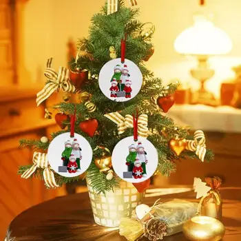 2020 Familie Vesel De Pom De Crăciun Ornament Pandantiv Decor De Crăciun Pentru Acasă An Nou Fericit 2021 Cadou De Crăciun Navidad Natal Noel