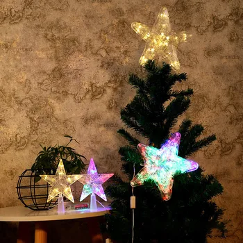 2022 nou Pom de Crăciun de Top Stea luminoasă cu LED-uri de Lumină Lampă de Decoratiuni de Craciun Pentru Casa de Crăciun Ornamente pentru Pomul de Crăciun Anul Nou Na