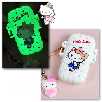 2024 Drăguț Luminos Windproof Hello Kitty Bricheta Sanrio Rezistent La Apa Gaz Bricheta Portabil Mini Slim Țigară Detasabila Brichete