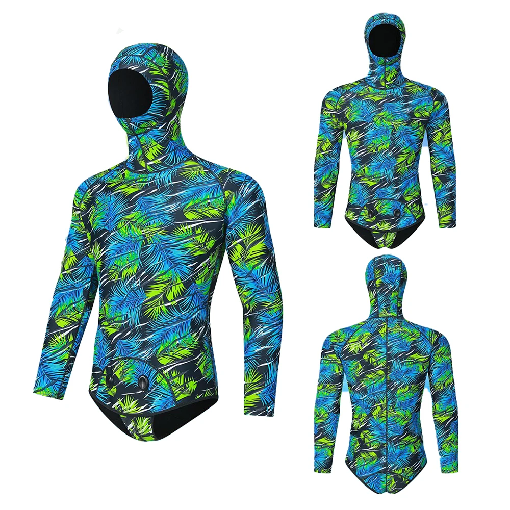 3MM Neopren Tip Split, Scufundări Costum Adult Camo Maneci Lungi Cald Elastic sub apă Vânătoare, Pescuit, Înot, Surfing Costum de Scufundări . ' - ' . 2