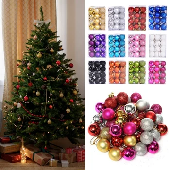 24BUC/Set Minge Pom de Crăciun 2023 Pin Crăciun Copac Agățat Mingea Pandantiv Rosu Bleumarin 3cm Mingea Ornamente de Craciun Cadou
