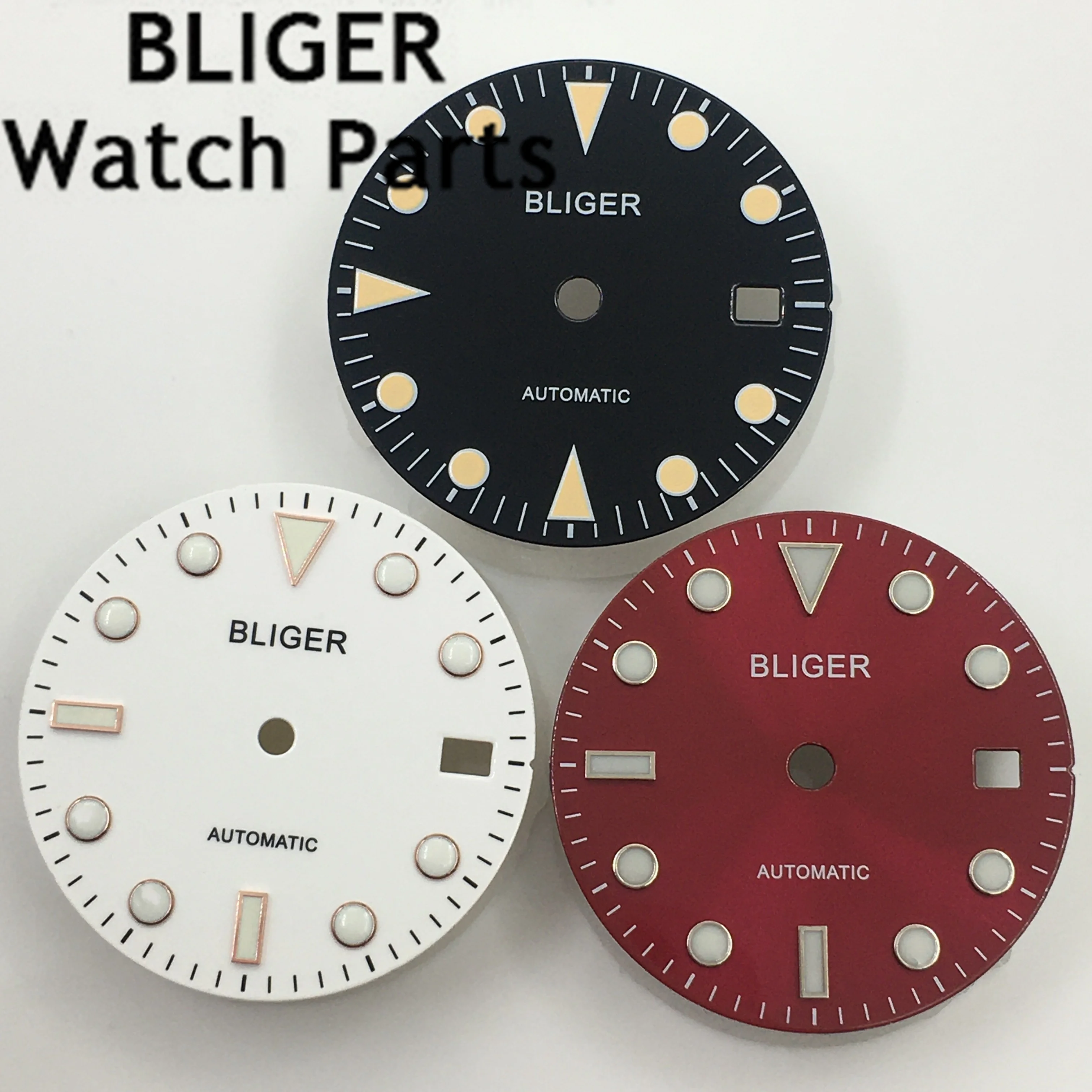 BLGER 28.5 mm alb roz albastru portocaliu roșu verde negru ceas cu cadran luminos se potrivesc NH35 circulație . ' - ' . 1