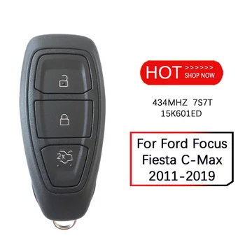 3 Butonul de 433MHZ Cheia cu Telecomandă Pentru 2011-2019 Ford Focus, Fiesta, C-Max Cheie Fob 4D63 Cip Cheie FCC KR55WK48801