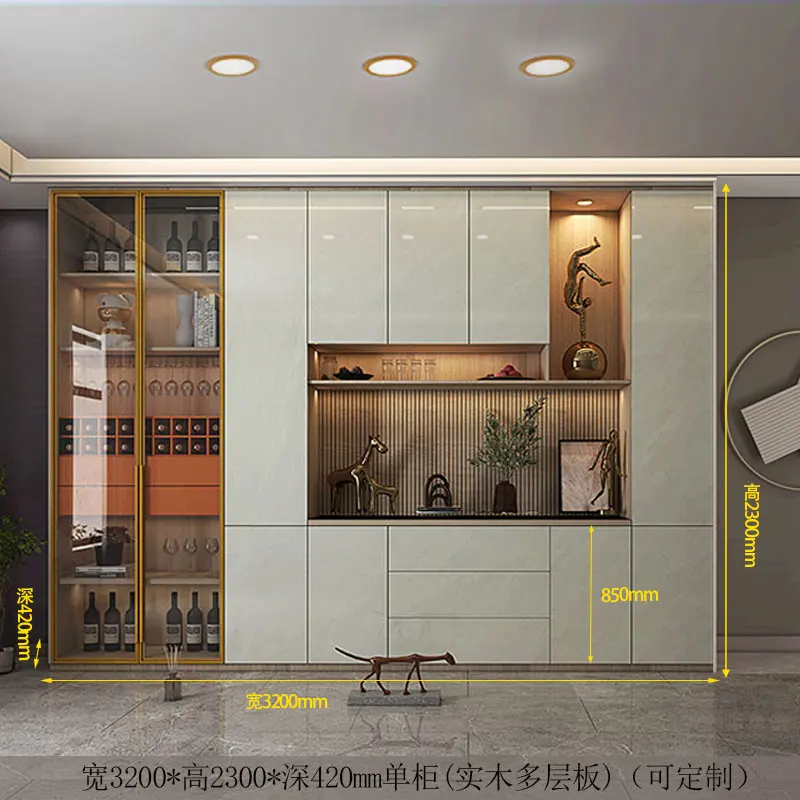 Cabinet vin dulap Lateral unul de lux lumina dulap de depozitare camera de zi simplu și modern, ușă de sticlă high-end de fișier de personalizare . ' - ' . 2