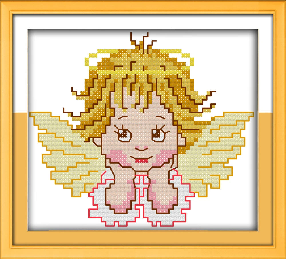 Copil mic înger cruciulițe kituri de desene animate Aida conta 14ct 11ct tipărite broderie manual DIY manual de aprovizionare . ' - ' . 0