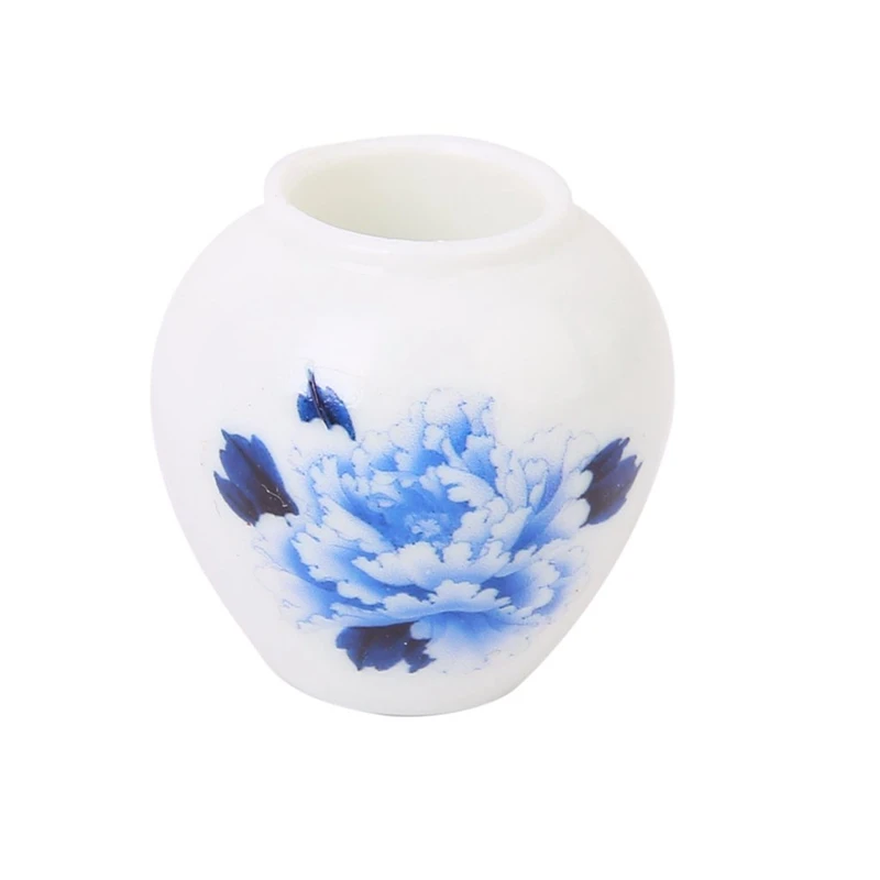 RIDICA-3Pcs casă de Păpuși în Miniatură de Plastic Vaza de Flori---Albastru Florale Pictate & 7Pcs Dollhosue Miniatură Ceramice Moderne China Porcelai . ' - ' . 4