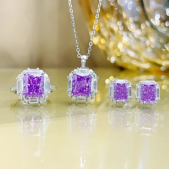 4 carate diamant colorat inel cu un high-end simt, de zi cu zi importate ridicat de carbon diamond argint 925 bijuterii de nunta