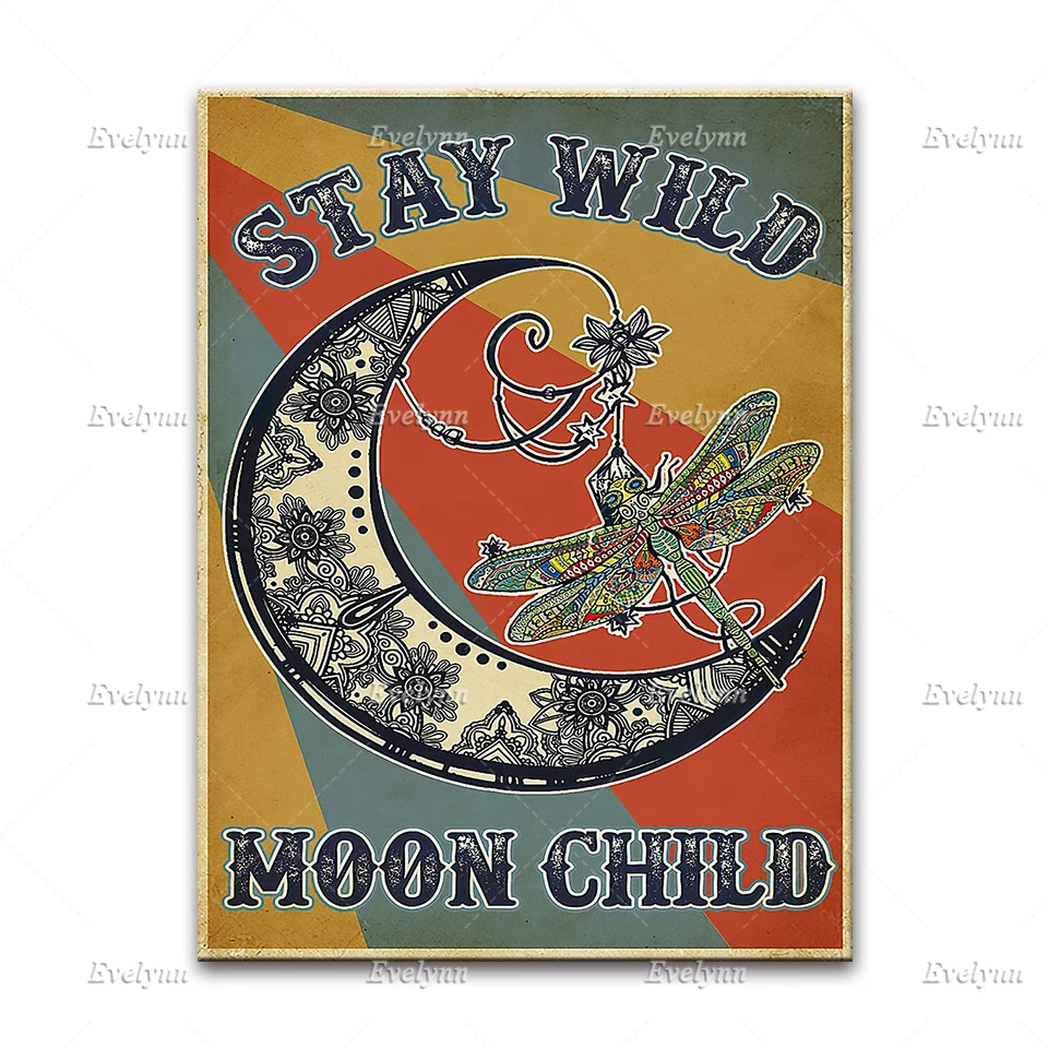 Stai Wild Moon Copil, Postere Vintage, Dormitor Artă, Artă Spirituală Perete Camera De Zi Printuri De Arta Decor Acasă Panza Cadou Unic . ' - ' . 2