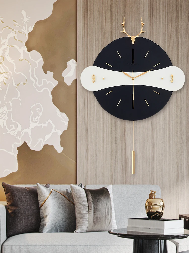 Ceas de perete, lumina Nordic lux ceas de perete, camera de zi, acasa, cap de cerb tăcut radio cu ceas, simple, moderne moda . ' - ' . 2