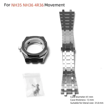 41mm din Oțel Inoxidabil, Safir de Sticlă Ceasul Cazul Curea pentru NH35 NH36 4R36 Mișcare Ceasuri Accesorii