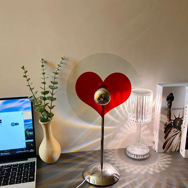 Creative Romantice de Dragoste Inima Lampa Bauhaus Lampă de Masă Dormitor Fete Selfie Proiecție USB Plug-in Transmisie Live Atmosfera Lampa . ' - ' . 3