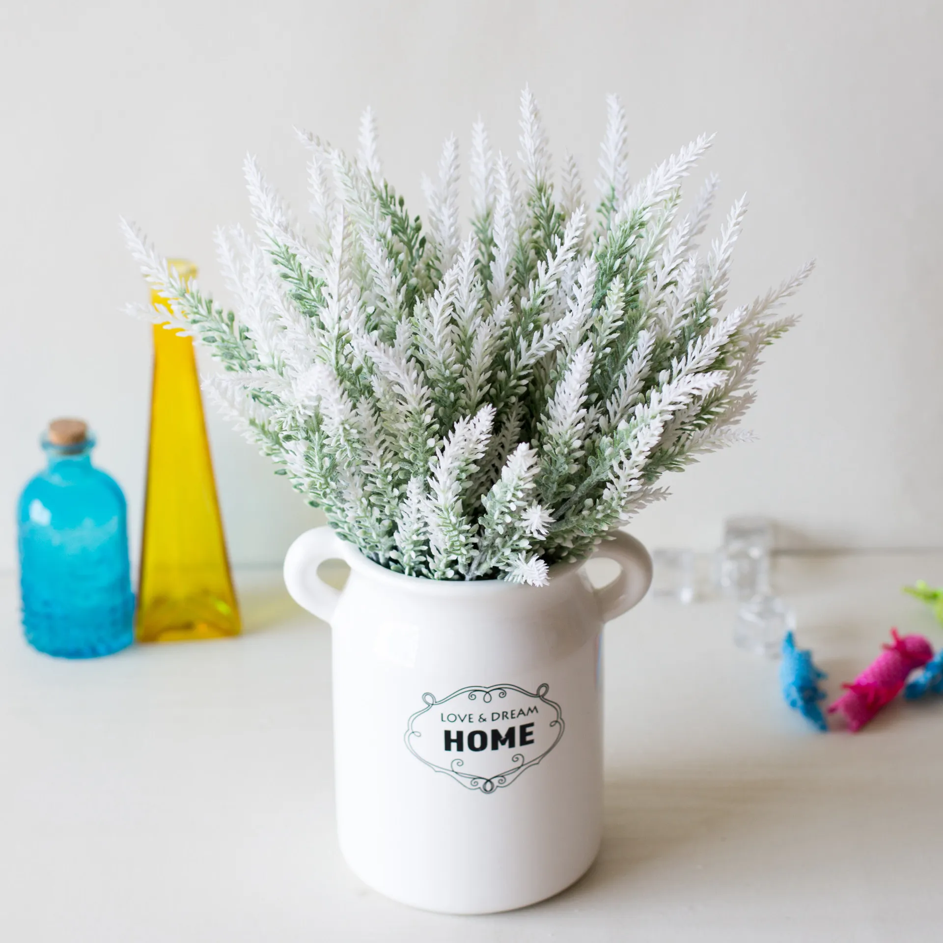 1 Pachet de Lavanda Plastic Flori Artificiale Romantic Provence Nunta Decorative Vaza pentru Decor Acasă Cereale Crăciun Fals Plante . ' - ' . 3