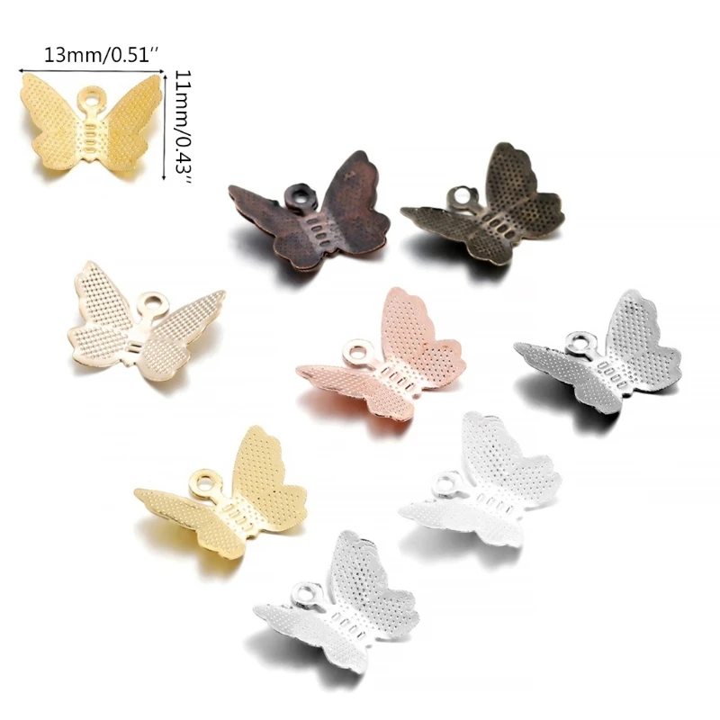 100 Bucati/Set Multi-culoare Fluture Farmecul DIY Brățară Colier Bratari Pandantiv cu Bucla pentru a Face Bijuterii Găsirea K3ND . ' - ' . 5