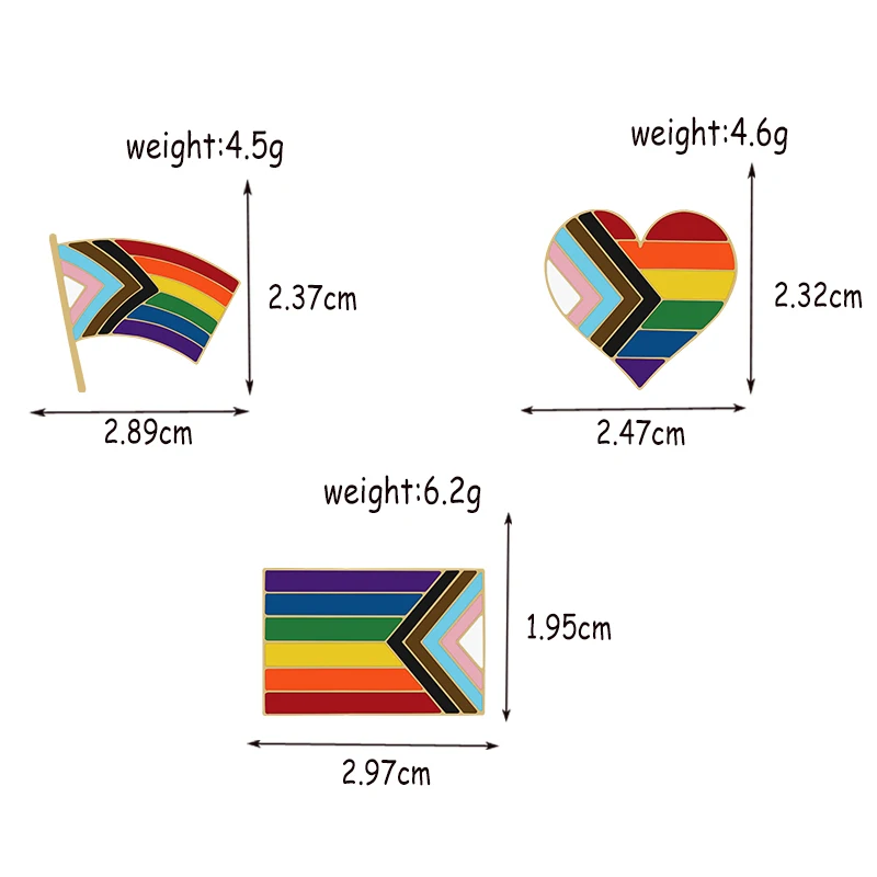 Progresul Mândrie Simbolul Email Ace Steagul Curcubeu Inima de Metal Broșe Rucsac Haine Ace de Rever LGBT Insigna de Bijuterii Cadou Prieteni . ' - ' . 5