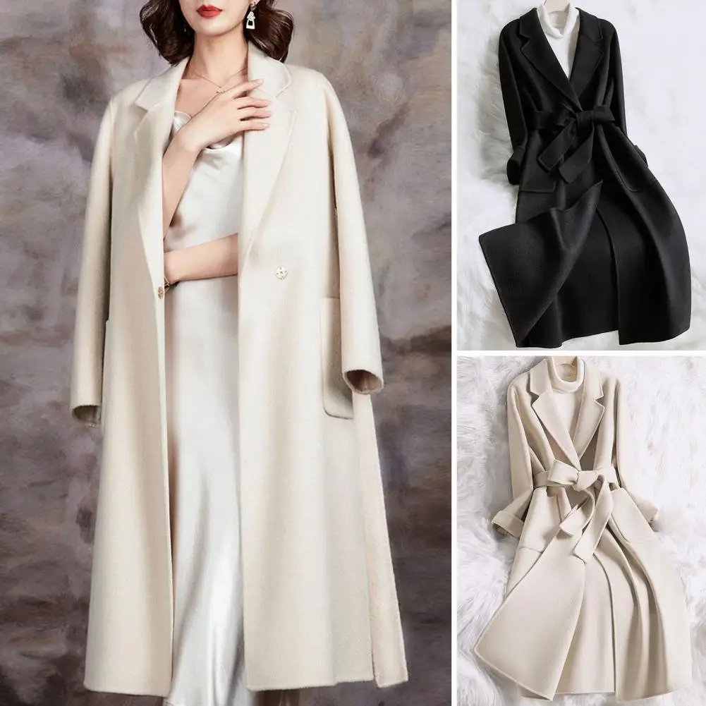 Mid-lungime haina caracteristici un clasic plin cardigan de design, cu o centura slim fit și lady stil. . ' - ' . 2