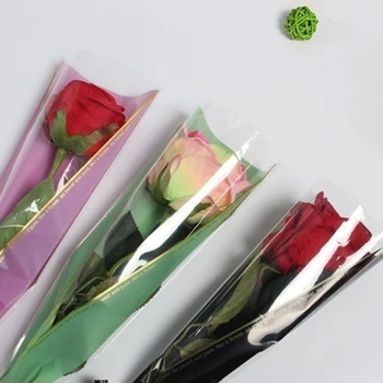 67JE 50Pcs/lot Versatil Floare Trandafir Pungi Singură Floare Ambalaj Sac pentru Iubitorii de Flori Planificatorii Eveniment și Cadouri Donatori