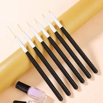 6Pcs/Set Convenabil de Unghii Liner Pen Usoare Unghii Pensulă Mâner Confortabil Gel de unghii Nail Art Pen Instrumente de Manichiură