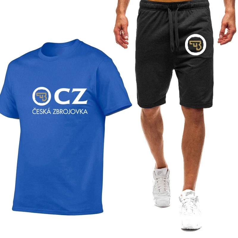 2023 Moda de Vara CZ Ceska Zbrojovka cehă Arme de foc de Imprimare Gât Rotund Maneca Scurta Tricou+Casual pantaloni de Trening Respirabil Set . ' - ' . 3