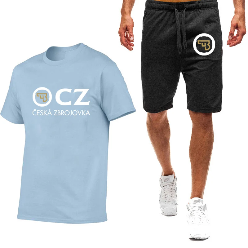 2023 Moda de Vara CZ Ceska Zbrojovka cehă Arme de foc de Imprimare Gât Rotund Maneca Scurta Tricou+Casual pantaloni de Trening Respirabil Set . ' - ' . 4