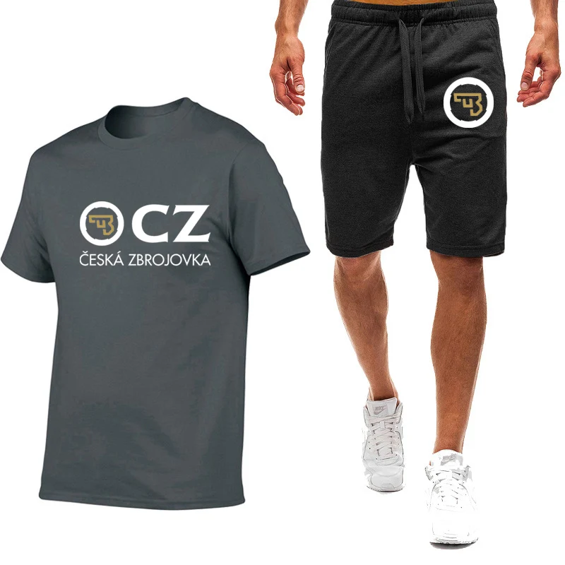 2023 Moda de Vara CZ Ceska Zbrojovka cehă Arme de foc de Imprimare Gât Rotund Maneca Scurta Tricou+Casual pantaloni de Trening Respirabil Set . ' - ' . 5