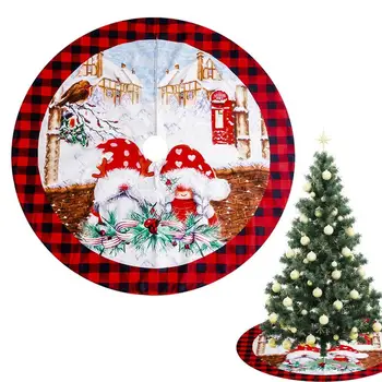 90/120cm Merry Christmas Tree Fusta Roșie Pom de Crăciun Jos Capacul Moș Crăciun Fulg de nea Crăciun Copac Covor Decor de Crăciun