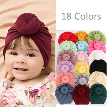 Accesorii pentru copii pentru Nou-născuți Culoare Solidă Bumbac Moale Fetita Baiat Palarie Cald Turban pentru Copii Copil Capac Copil Headwraps