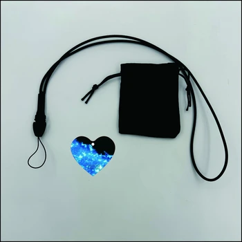 AIBAOTONG Terahertz Card de Energie, Negru Forma de Inima Pandantiv cu Silicon Ion Lanț