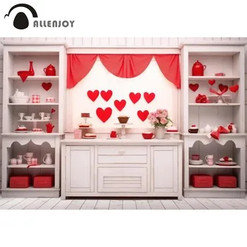 Allenjoy Ziua Îndrăgostiților Bucatarie Alb-Fotografie Fundal Inima Dulce se Coace Shoppe Photo Booth Fundal