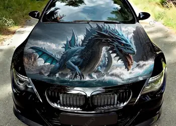 Animal Blue Sea Dragon Personalizate Capota Masina De Vinil Autocolant Folie De Vinil Capac Motor Decalcomanii Autocolant Auto Accesorii De Decorare Cadou