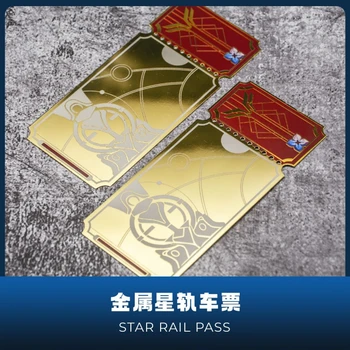 Anime Honkai:Steaua Feroviar Metal de Calitate Bilet de Cosplay Popi Star Rail Pass/permis Special Marcaj carte Poștală pentru Fanii Cadou de Colectie