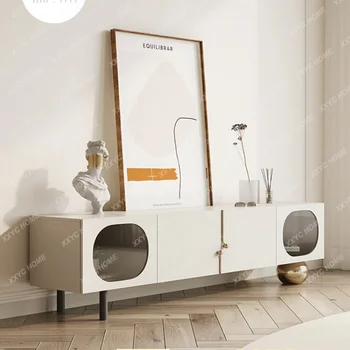 Apartament mic TV Cabinet franceză Crema Stil Home Living Combinație Dulap de Perete Simplu