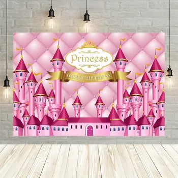 Avezano Princess Birthday Party Roz Fundal Castel Pentru Fotografie Bordura De Fundal Fete Photophone Banner Studio Foto