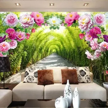 beibehang Personalizate 3d tapet mural ușă floare floare galeria promenada murală hotel de fundal de perete camera de zi tapet mural
