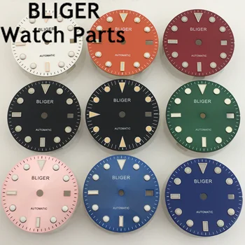 BLGER 28.5 mm alb roz albastru portocaliu roșu verde negru ceas cu cadran luminos se potrivesc NH35 circulație