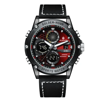 Brand de Top Ceas Sport pentru Barbati Casual Cronograf Cuarț Încheietura mâinii Reloj de Lux Bărbat de culoare Roșie Ceas de mana Barbati din Oțel Inoxidabil Ceas