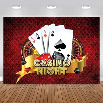 Casino Noapte Fondul pentru Petrecerea de Fotografie Banner Poker Ruleta Fundal Partid Tematice Tapet Photo Booth Props Decor