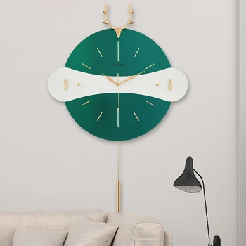 Ceas de perete, lumina Nordic lux ceas de perete, camera de zi, acasa, cap de cerb tăcut radio cu ceas, simple, moderne moda